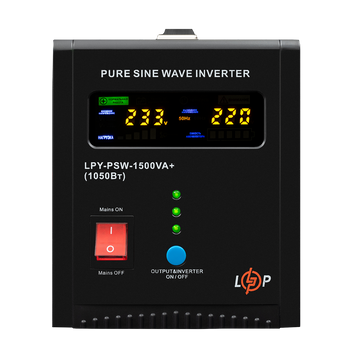 ДБЖ LogicPower LPY-PSW-1500VA+ (1050Вт) 10A/20A з правильною синусоїдою 24V (LP22872) LP22872 &mdash; фото в інтернет-магазині Stab24