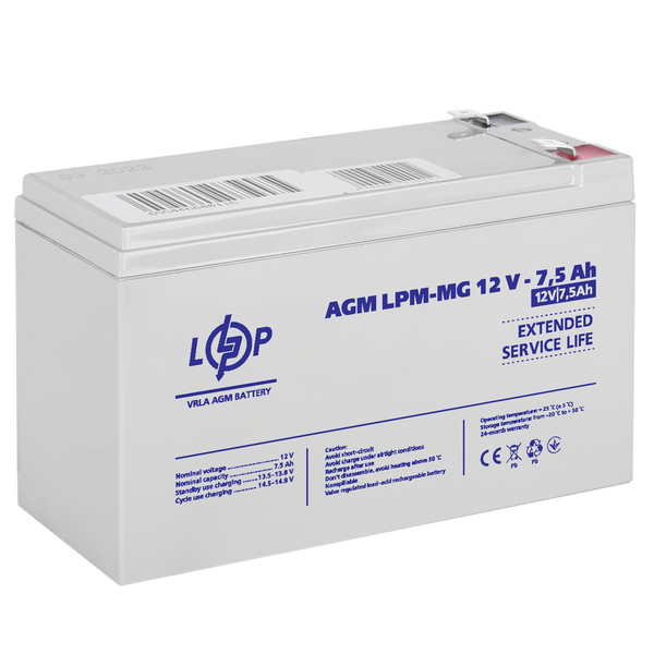 Аккумулятор мультигелевый LogicPower LPM-MG 12V - 7.5 Ah (LP6554) LP6554 &mdash; фото в интернет-магазине Stab24