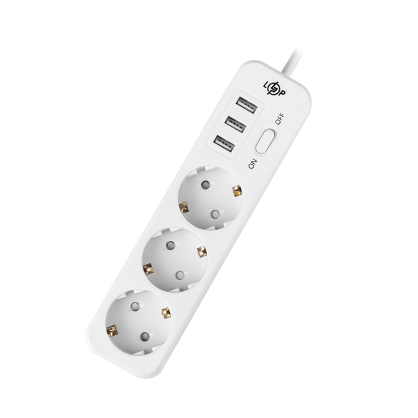 Сетевой фильтр Logic Power PREMIUM LP-X3 USB 4 м White (2200Вт) (LP19526) LP19526 &mdash; фото в интернет-магазине Stab24