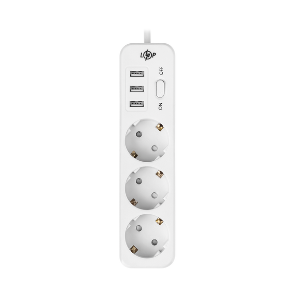 Сетевой фильтр Logic Power PREMIUM LP-X3 USB 4 м White (2200Вт) (LP19526) LP19526 &mdash; фото в интернет-магазине Stab24