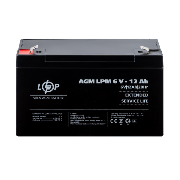 Аккумулятор AGM Logic Power LPM 6V - 12 Ah (LP4159) LP4159 &mdash; фото в интернет-магазине Stab24
