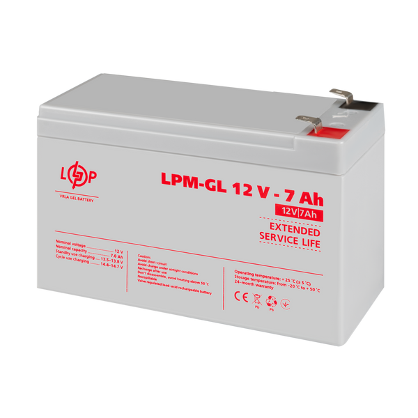 Аккумулятор гелевый LogicPower LPM-GL 12V - 7 Ah (LP6560) LP6560 &mdash; фото в интернет-магазине Stab24