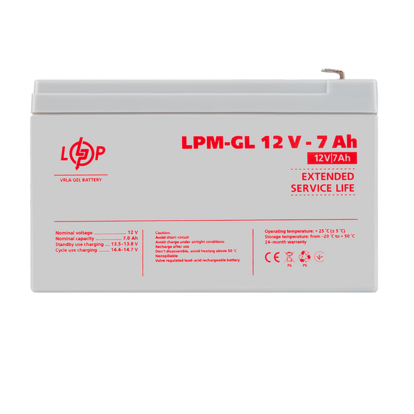 Аккумулятор гелевый LogicPower LPM-GL 12V - 7 Ah (LP6560) LP6560 &mdash; фото в интернет-магазине Stab24