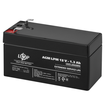 Аккумулятор AGM Logic Power LPM 12V - 1.3 Ah (LP4131) LP4131 &mdash; фото в интернет-магазине Stab24