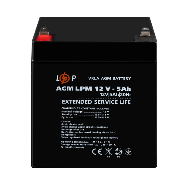Аккумулятор AGM Logic Power LPM 12V - 5 Ah (LP3861) LP3861 &mdash; фото в интернет-магазине Stab24