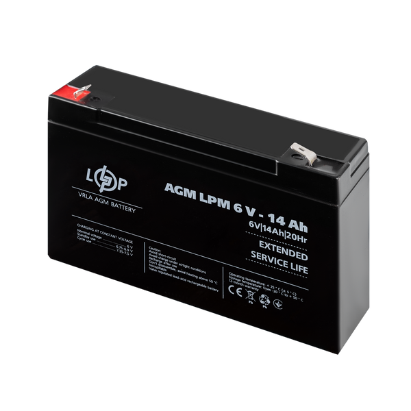 Аккумулятор AGM Logic Power LPM 6V - 14 Ah (LP4160) LP4160 &mdash; фото в интернет-магазине Stab24