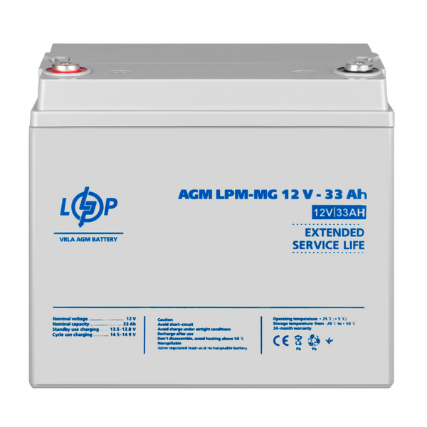 Акумулятор мультигелевий LogicPower LPM-MG 12V - 33 Ah (LP6558) LP6558 &mdash; фото в інтернет-магазині Stab24