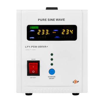 ДБЖ з правильною синусоїдою 12V LogicPower LPY-PSW-800VA+(560Вт)5A/15A (LP4153) LP4153 &mdash; фото в інтернет-магазині Stab24